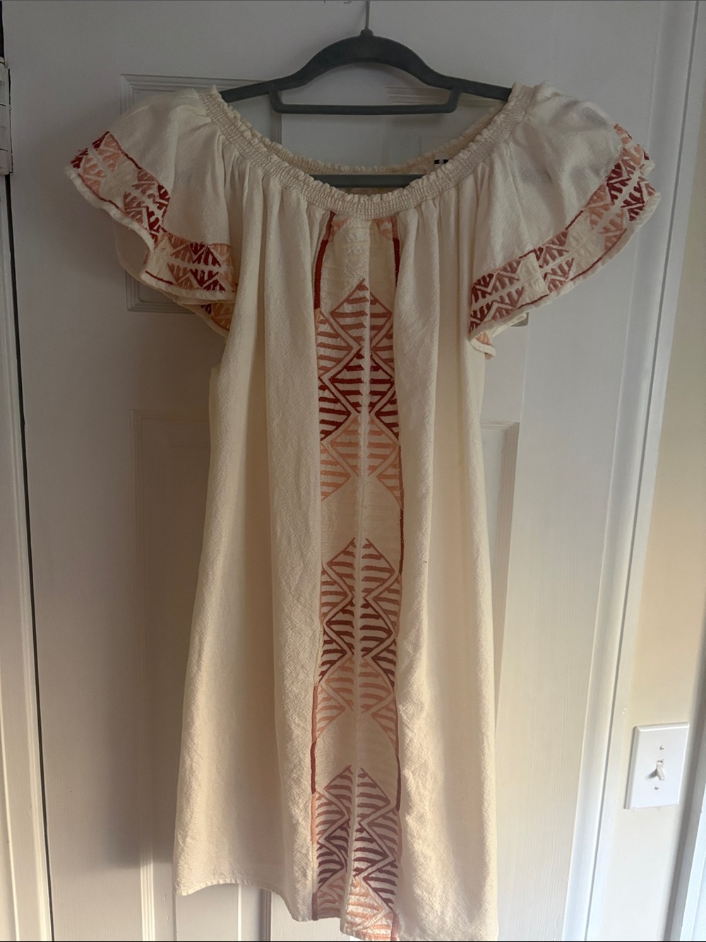 Piper Cream Smocked Off-Shoulder Dress